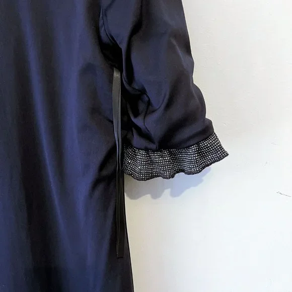 NEW! Karl Lagerfeld Paris Ruffle Pearl Trim Sleeve Dress- Size 4 - Picture 8 of 13